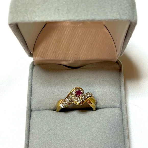Ruby & Diamond Bypass Ring - Picture 4 of 12